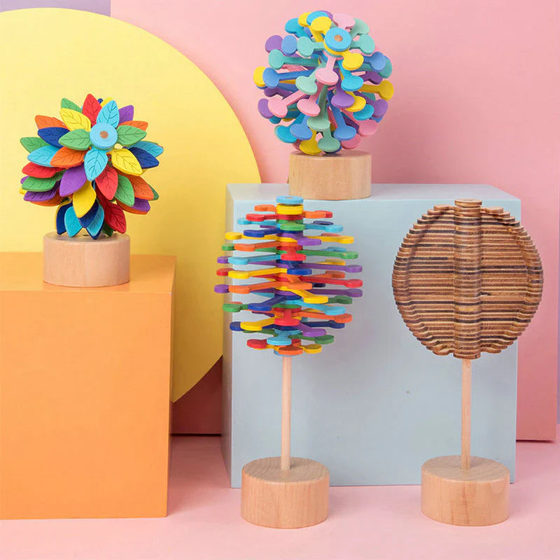 Brinquedo giratório de madeira - Relaxamento e intensificador de focoBrinquedo giratório de madeira - Relaxamento e intensificador de foco