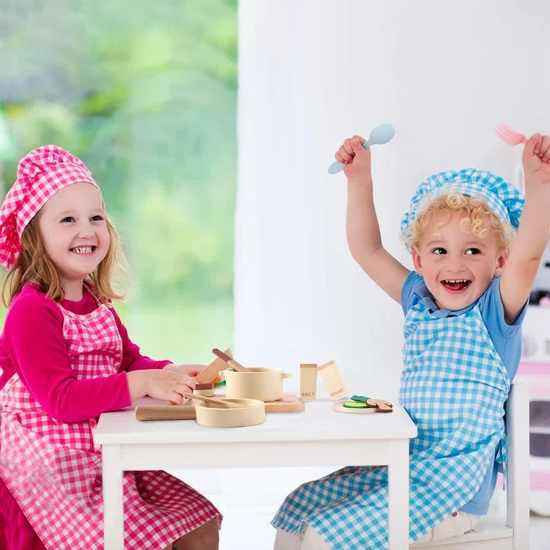 Conjunto de cozinha de madeira Little Chef