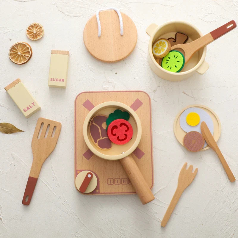 Conjunto de cozinha de madeira Little Chef